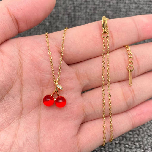 Cherry Charm Gold-plated Necklace