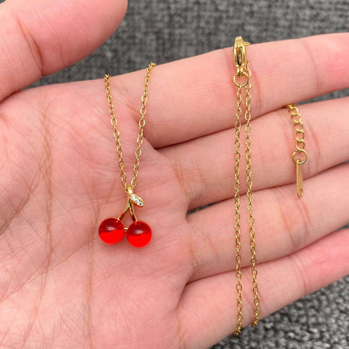 Cherry Charm Gold-plated Necklace