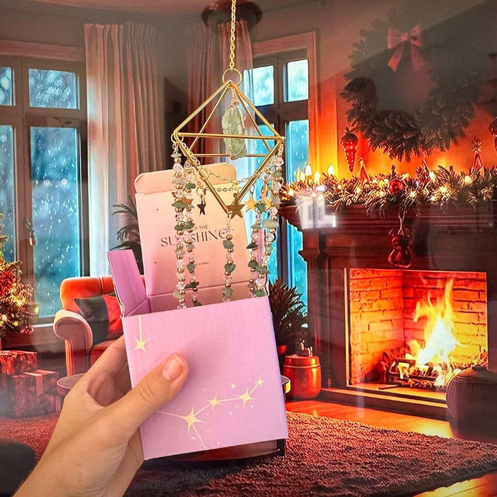 Crystal Suncatcher: Amethyst, Citrine, Rose Quartz, Fluorite