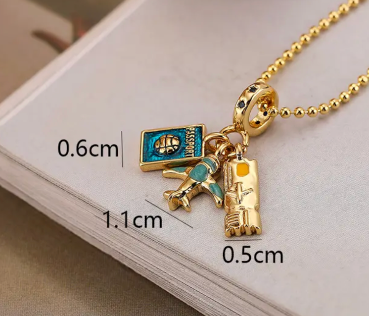 Travel Talisman Stainless Steel Necklace: Passport