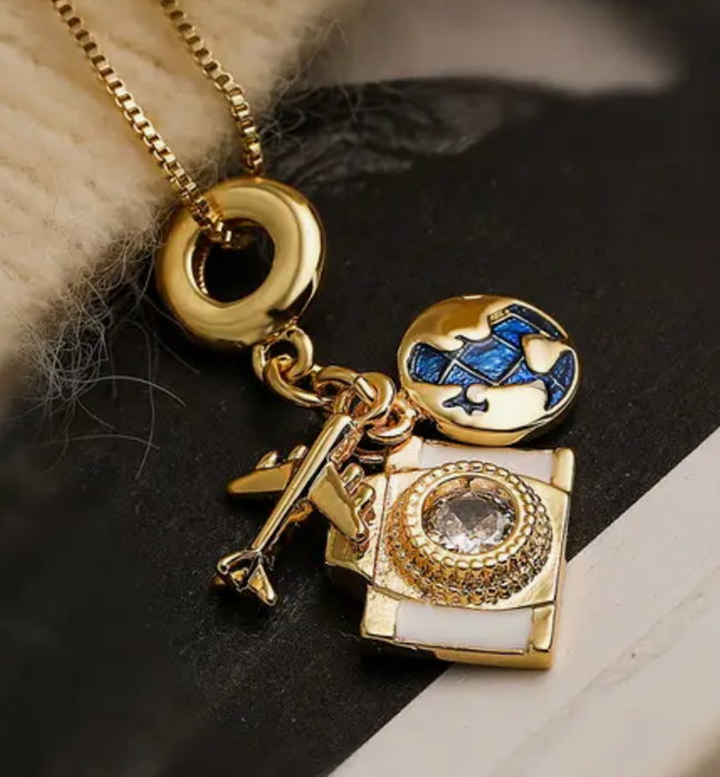 Travel Talisman Stainless Steel Necklace: Passport