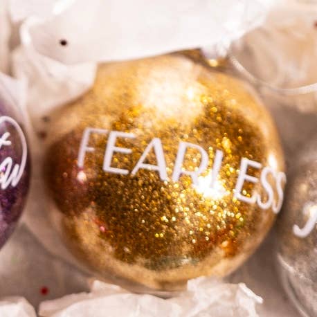 Taylor Swift Christmas Ornament | Glitter | Plastic | Eras: Folklore / Round 2.36”