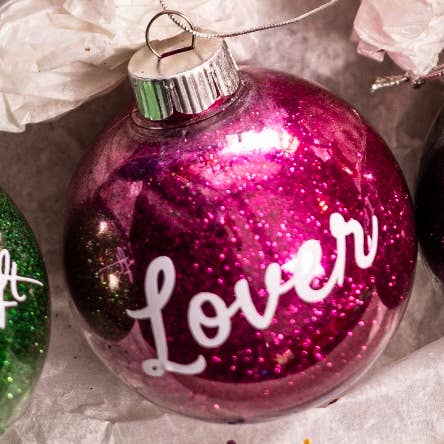 Taylor Swift Christmas Ornament | Glitter | Plastic | Eras: Folklore / Round 2.36”