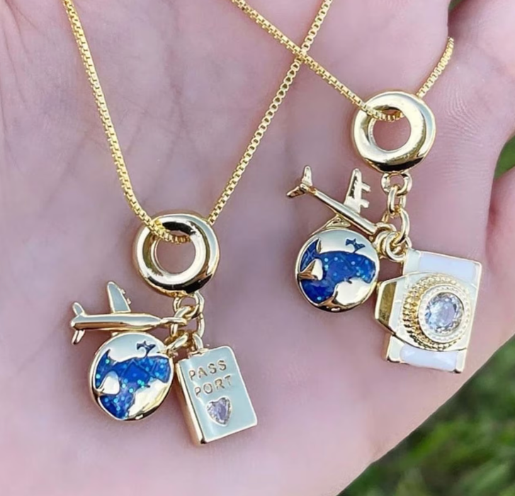 Travel Talisman Stainless Steel Necklace: Passport