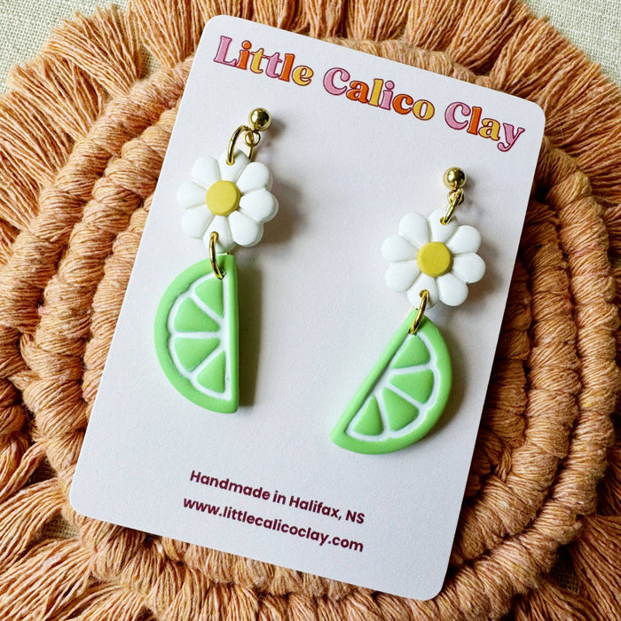 Daisy Citrus Dangles | Polymer Clay Earrings