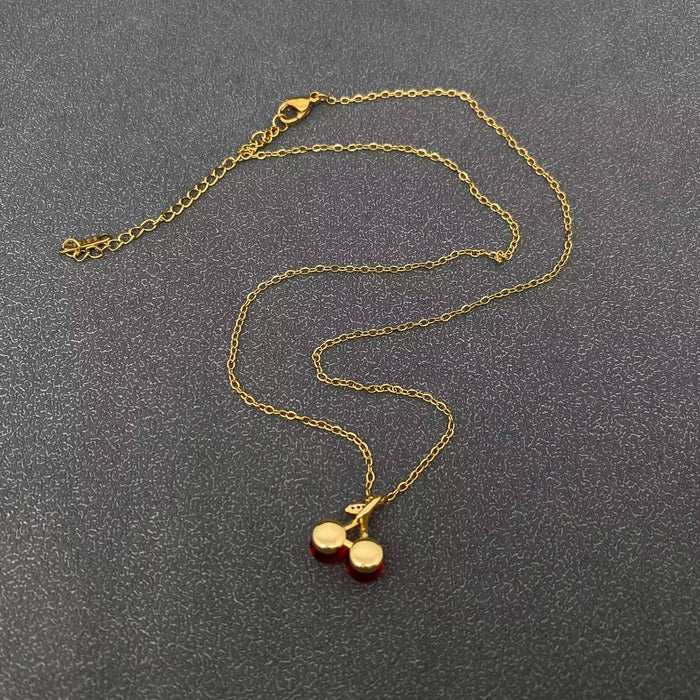 Cherry Charm Gold-plated Necklace