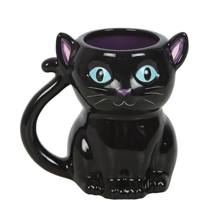 Cute and Creepy Gothic Black Cat Halloween Mug