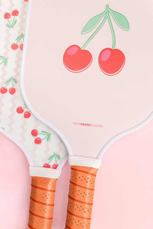 Pink Cherry Ric Rac Double-Sided Pickleball Paddle