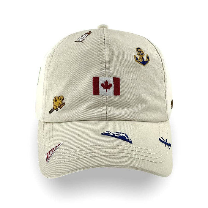 Canada Icons All-Over Embroidery Cotton Cap