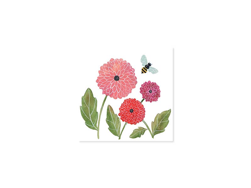Dahlias And Bees Everday Mini Pop-Up Card