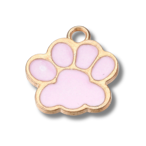 Paw Print Colored Gold Charm
