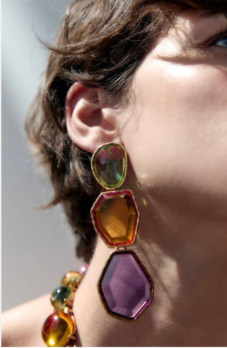 The Glam Drop Earring Chanel Wrapped Sparkle Faux Crystals
