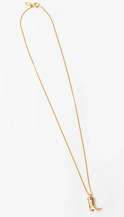 CowGirl Costal Dainty Boot Necklace 14K Steel "Kick ASS"