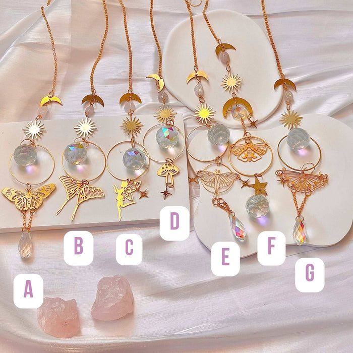 Butterfly Fairy Suncatchers with Rose Quartz