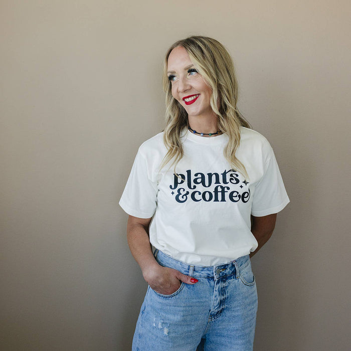 Plants & Coffee green juniper | Graphic Tee | Gifts for Plant Lovers