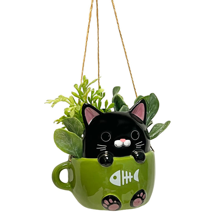 Cats In Cups Mini Hanging Planters