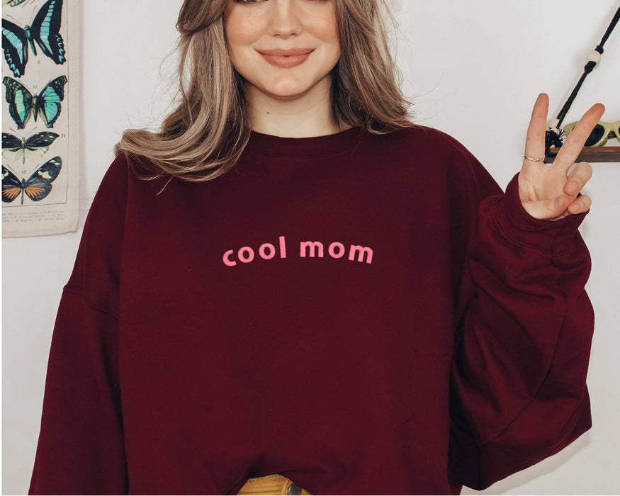 Embroidered Cool Mom Sweatshirt - Mother's Day Gift