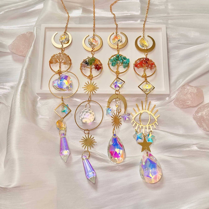 Tree of Life Suncatcher ā Chakra Gemstones ā Window Decor Gift