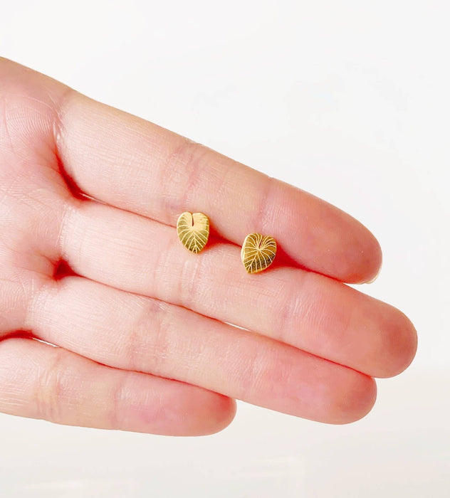 Philodendron Gloriosum Plant Studs | Hypoallergenic