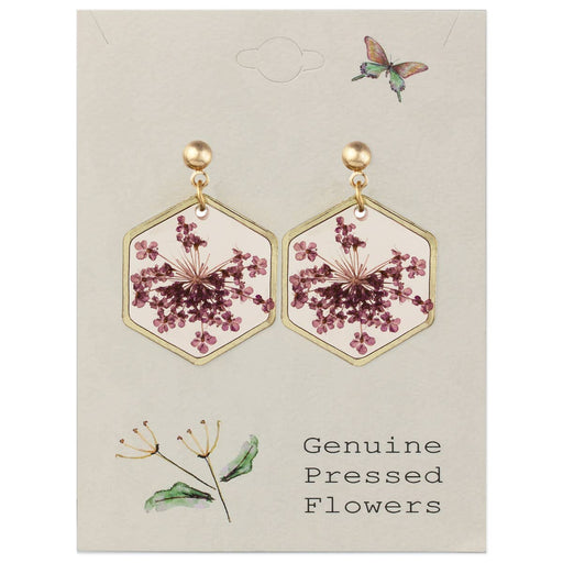 Cottage Floral Purple Dried Flower Earrings