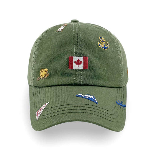 Canada Icons All-Over Embroidery Cotton Cap