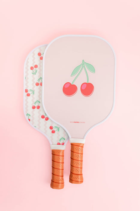 Pink Cherry Ric Rac Double-Sided Pickleball Paddle