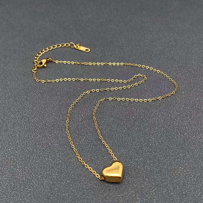 Pink Zircon Heart charm 18K Gold Plated Necklace - FGS