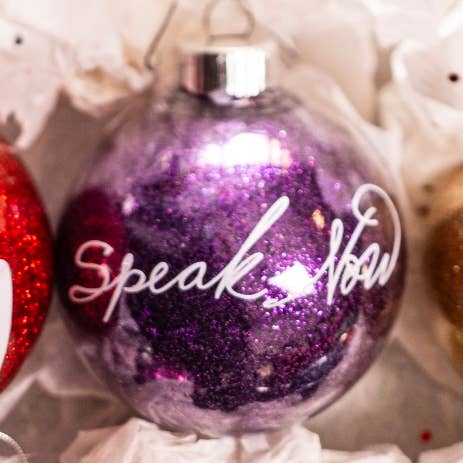 Taylor Swift Christmas Ornament | Glitter | Plastic | Eras: Folklore / Round 2.36”