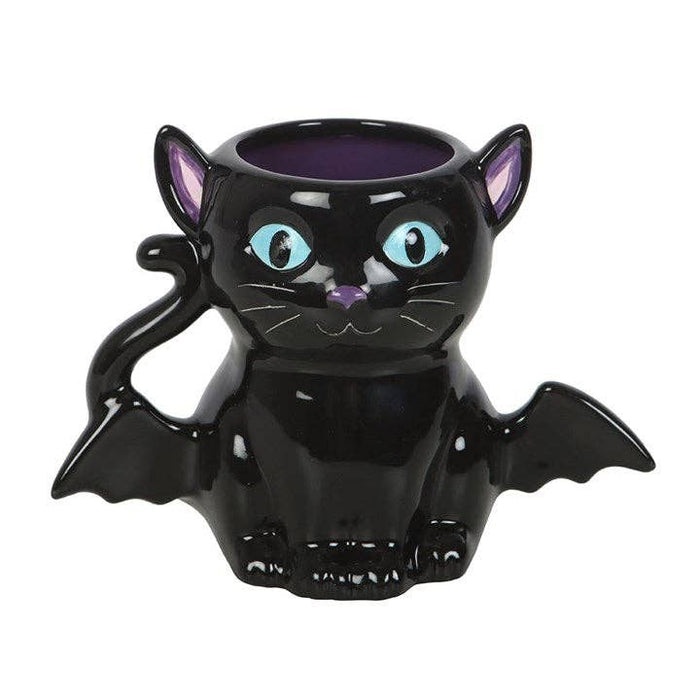 Cute and Creepy Gothic Bat Cat Halloween Mug
