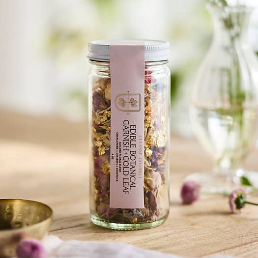 Edible Botanical Garnish + Gold Leaf