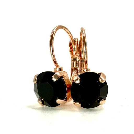 Everyday Sparkle Earrings - Rose Gold + Jet