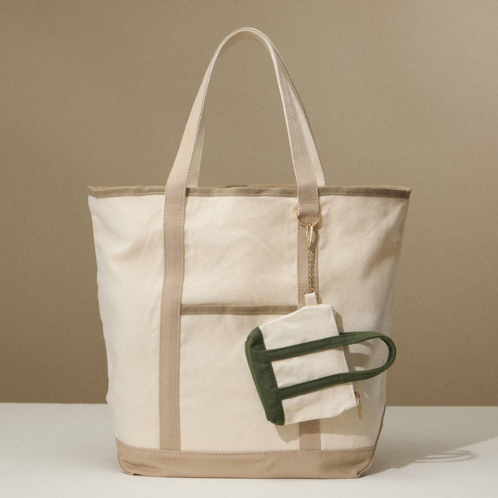 Ecofriendly Cotton Canvas Carry Tote with Charm Holder