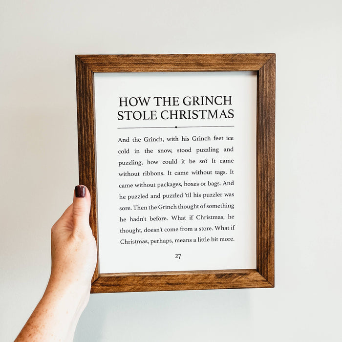How The Grinch Stole Christmas Framed Wood Sign