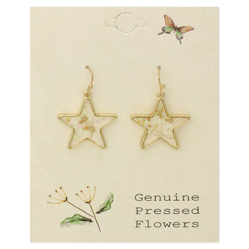 Cottage Floral Dried Flower Star Earring