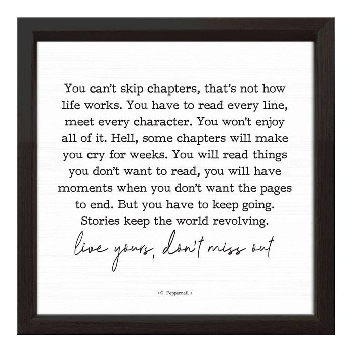 You Can't Skip Chapters | Wood Sign