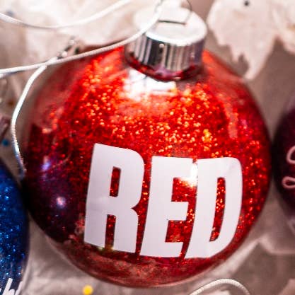Taylor Swift Christmas Ornament | Glitter | Plastic | Eras: Folklore / Round 2.36”
