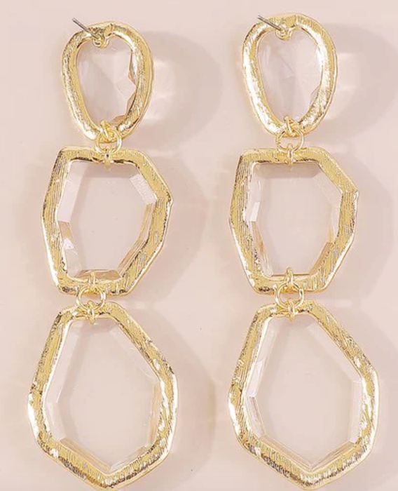 The Glam Drop Earring Chanel Wrapped Sparkle Faux Crystals