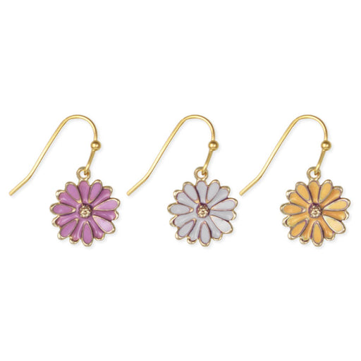 Colorful Spring Enamel Gold Flower Earrings