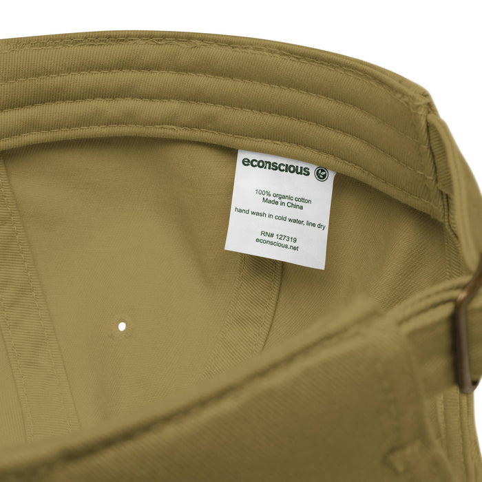Ball Cap Plants and Coffee Khaki Organic Cotton Embroidered