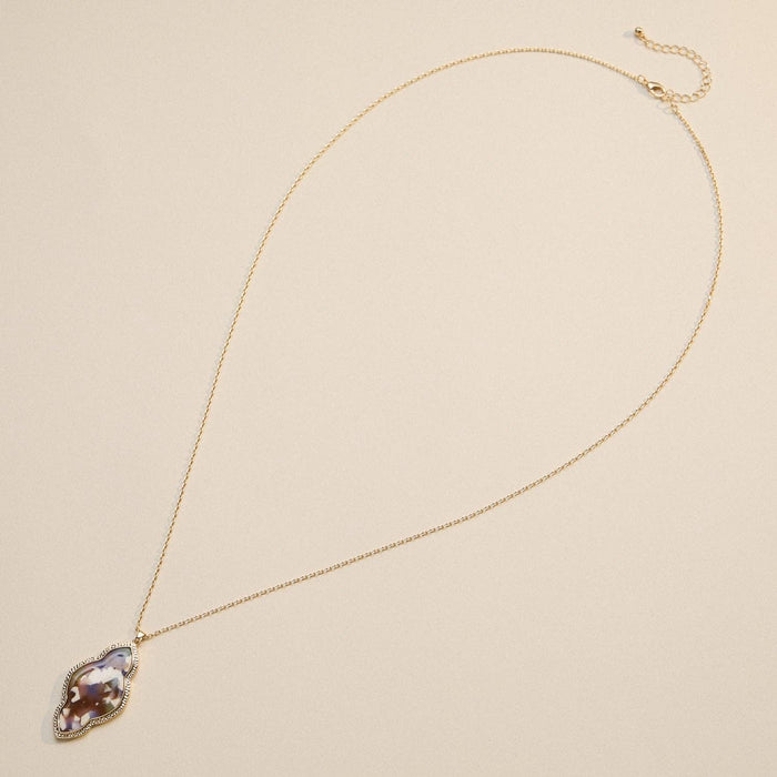 Iridescent Cloud-Shaped Pendant Necklace