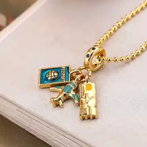 Travel Talisman Stainless Steel Necklace: Passport