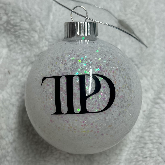 Taylor Swift Christmas Ornament | Glitter | Plastic | Eras: Folklore / Round 2.36”