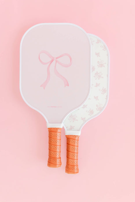 Coquette Pink Bow & Floral Double-Sided Pickleball Paddle