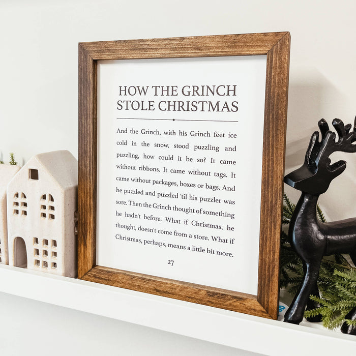 How The Grinch Stole Christmas Framed Wood Sign