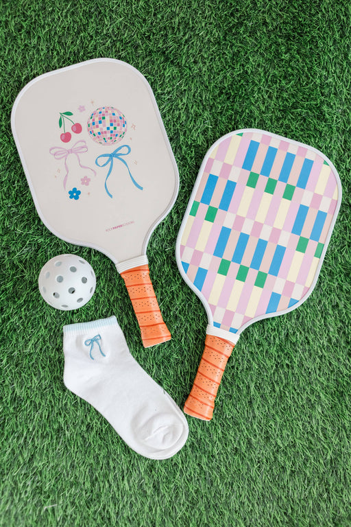 Cherry Disco Bows Double-Sided Pickleball Paddles
