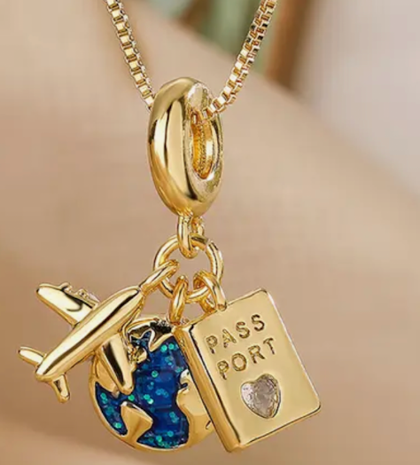Travel Talisman Stainless Steel Necklace: Passport