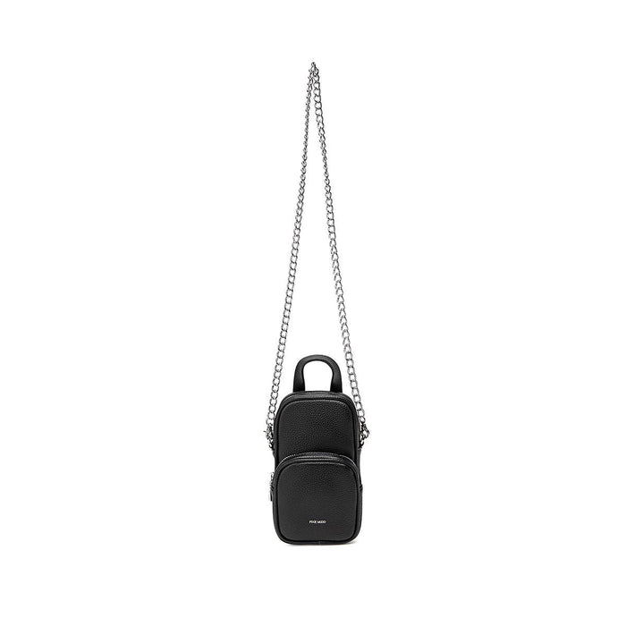 Cassandra - Recycled Vegan Phone Crossbody - Black Pebbled