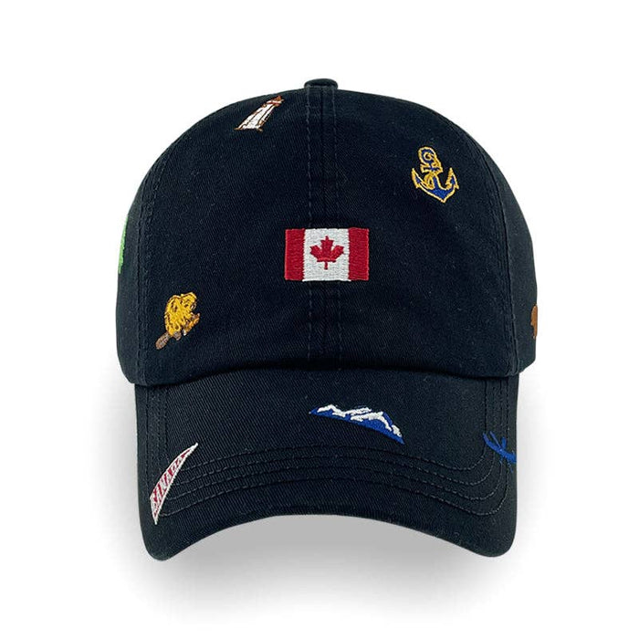 Canada Icons All-Over Embroidery Cotton Cap