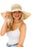 Crown Striped Mix Color Toyo Straw Floppy Sun Hat