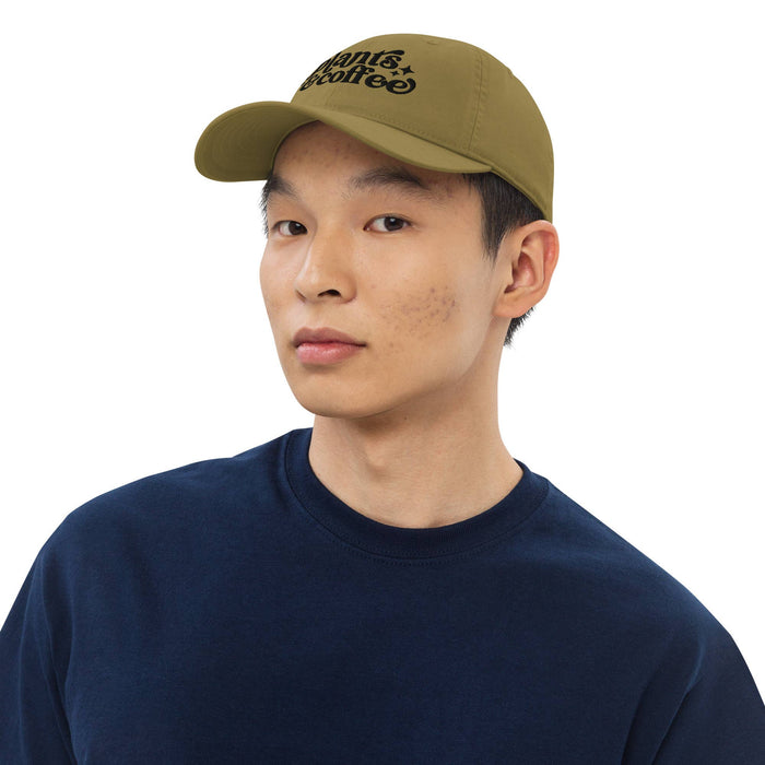 Ball Cap Plants and Coffee Khaki Organic Cotton Embroidered